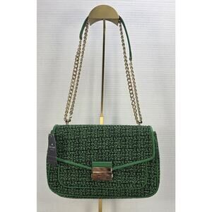 Kate Spade Carey Tweed Fabric and‎ Leather shoulder crossbody bag Green